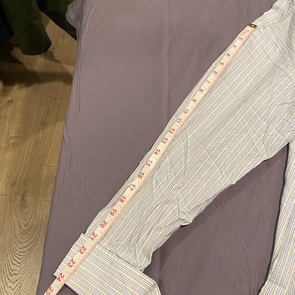 Thomas Pink French cuff shirt 16.5 blue / yellow stripe - Picture 7 of 10